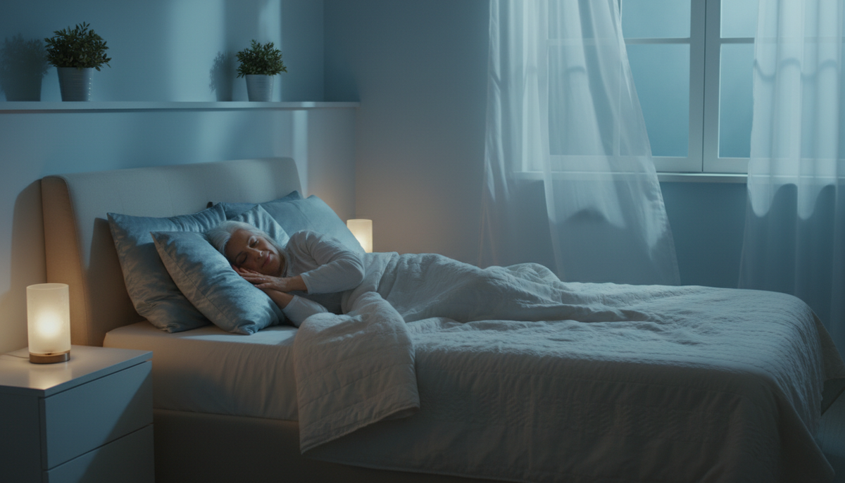 femme 60 ans qui dort profondément sommeil réparateur eau hydrogénée