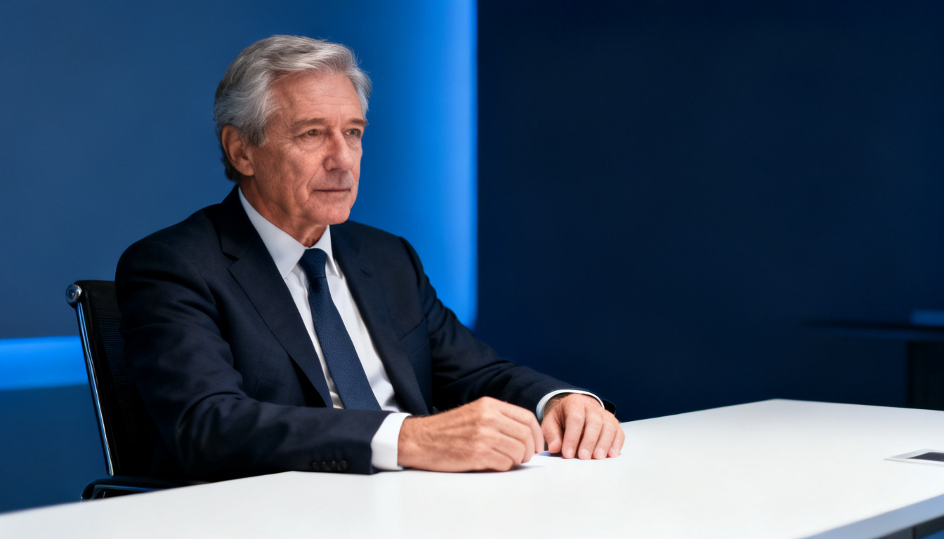 homme 57 ans concentré bureau clair cerveau eau hydrogénée brouillard mental