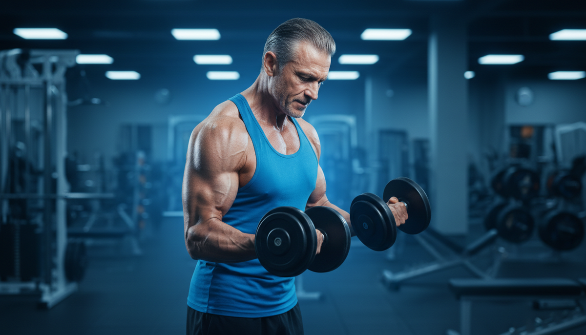 homme 58 ans musculation salle sport récupération eau hydrogénée