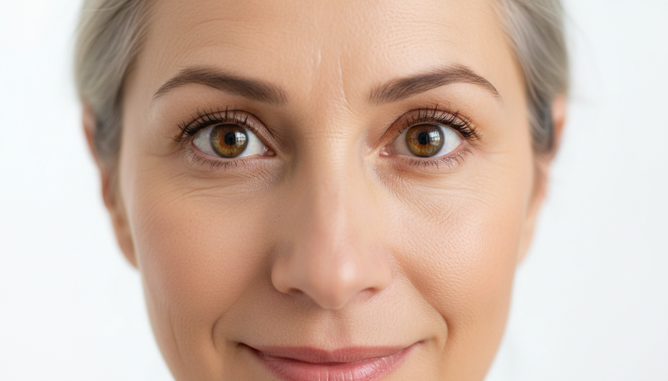 femme 60 ans yeux clairs sains vision santé oculaire eau hydrogénée