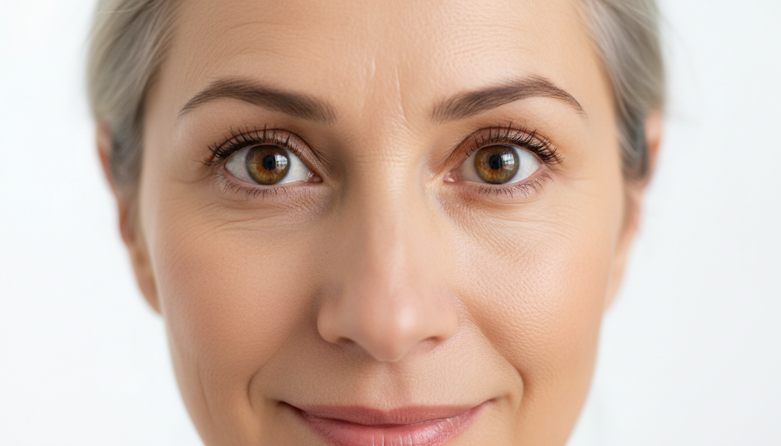 femme 60 ans yeux clairs sains vision santé oculaire eau hydrogénée