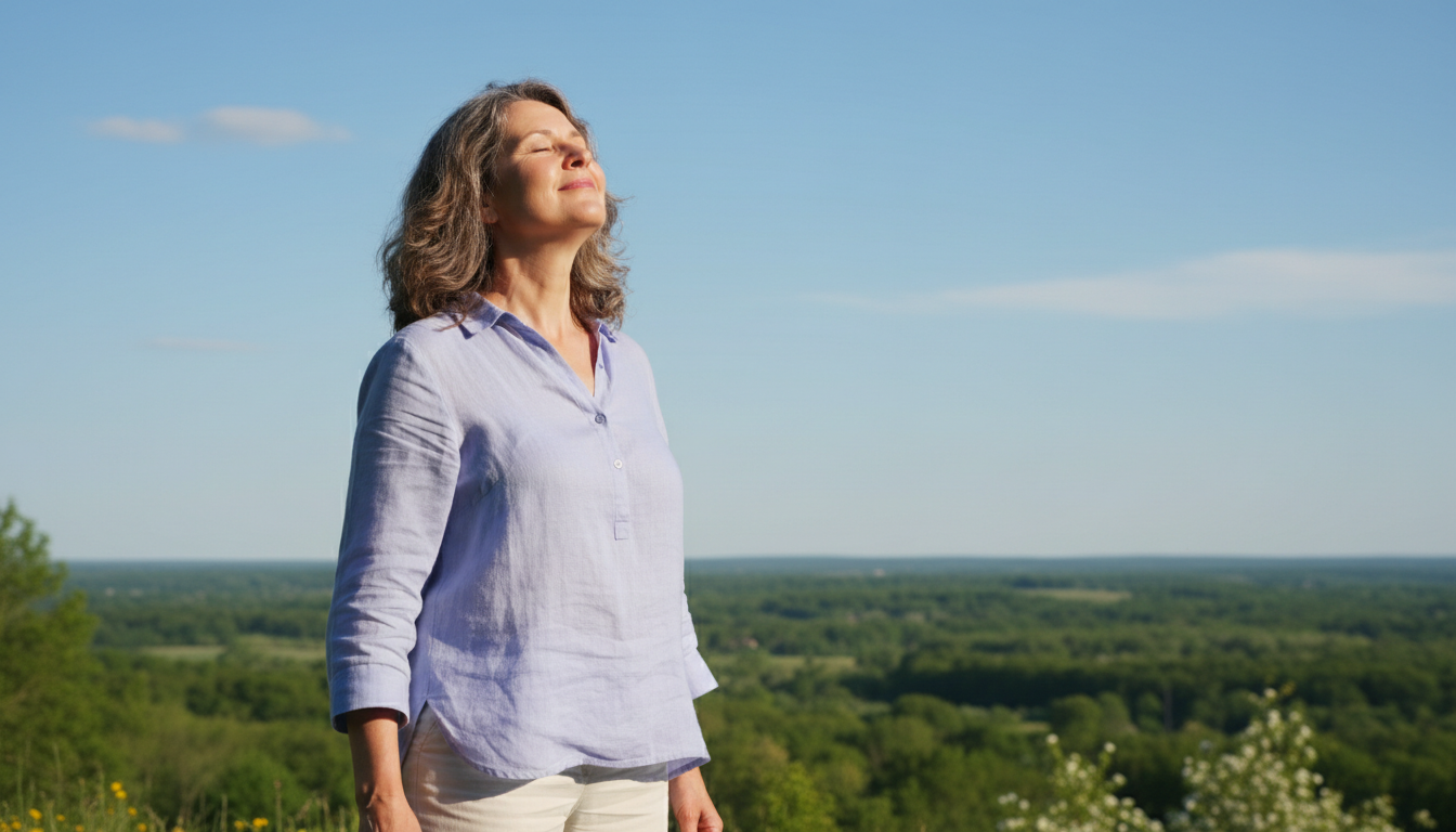 femme 55 ans respiration allergies rhinite eau hydrogénée AQWA