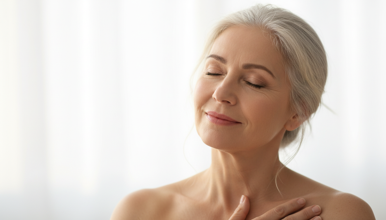 femme 60 ans sereine migraines soulagées eau hydrogénée AQWA
