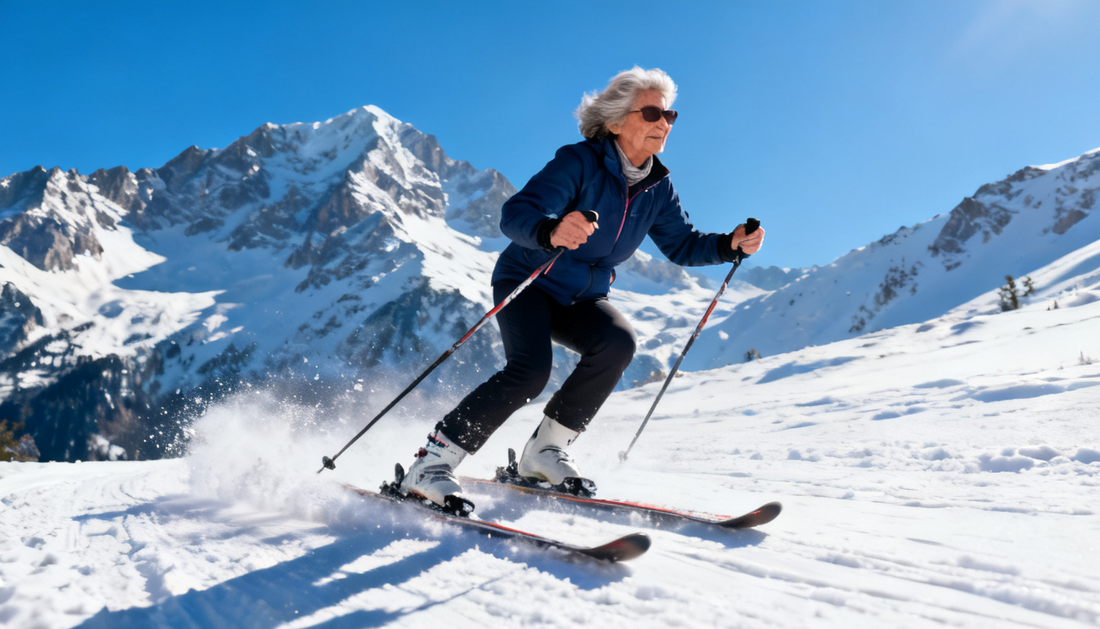 femme 55 ans ski alpin sport d'hiver eau hydrogénée AQWA