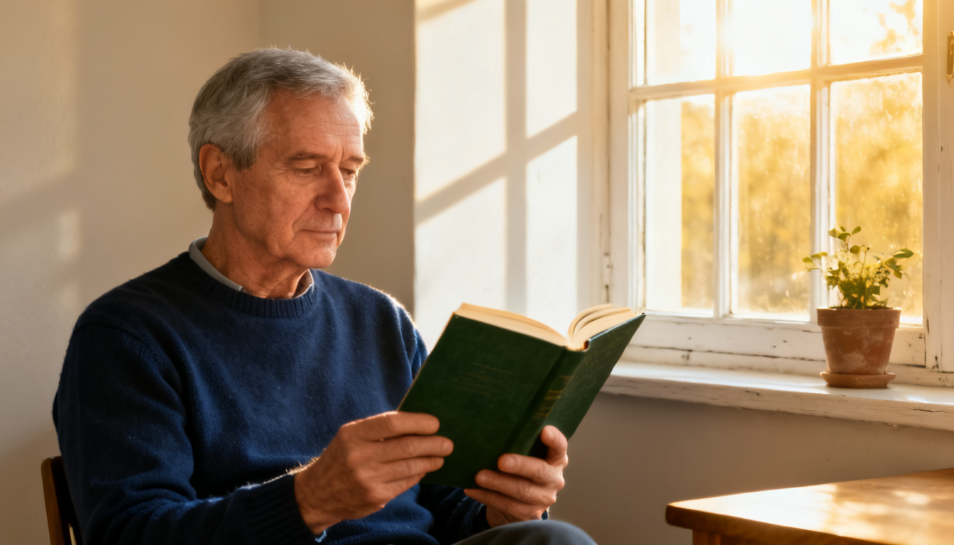 homme 65 ans lecture mémoire cognition eau hydrogénée AQWA
