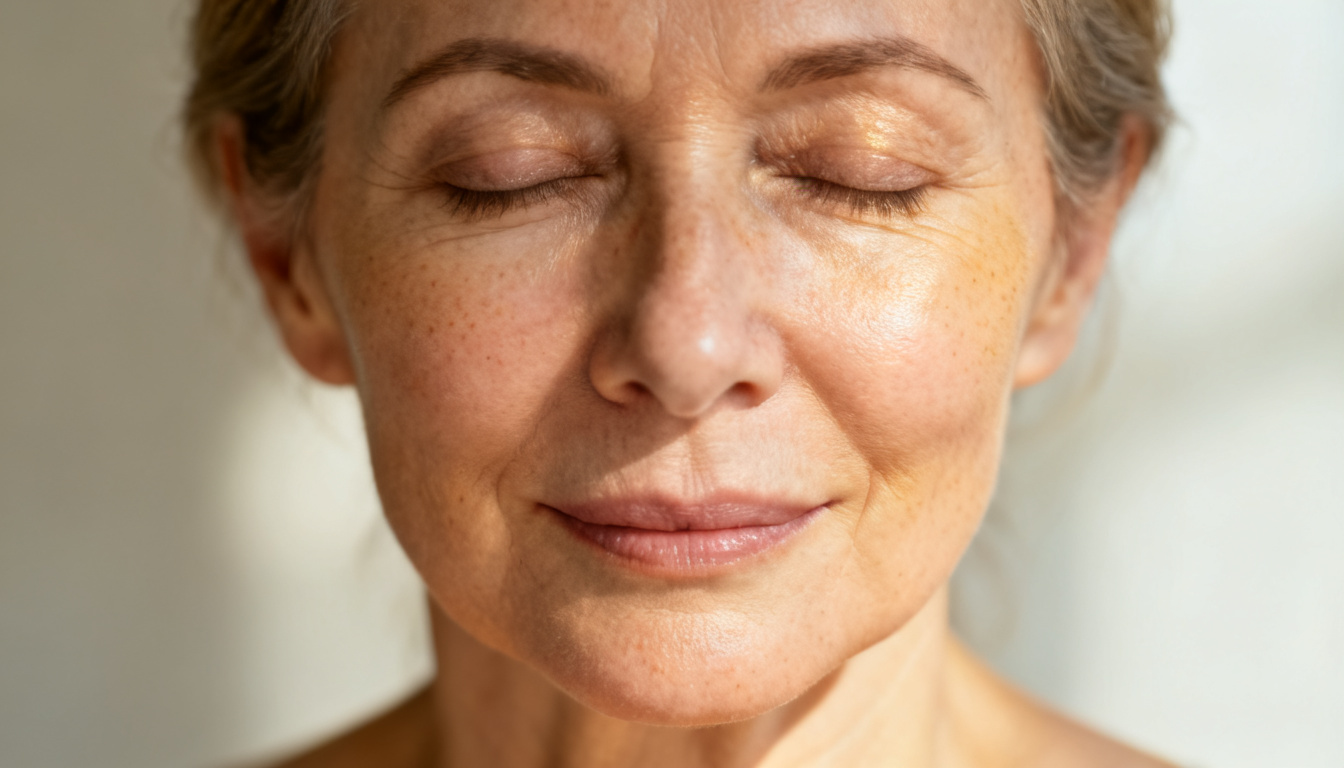 femme 55 ans peau apaisée eczéma psoriasis eau hydrogénée AQWA